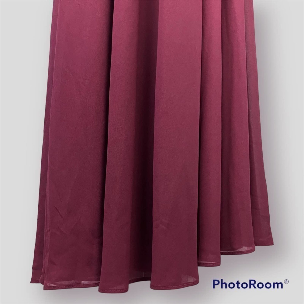 LULUS Dreamy Romance Burgundy Backless Spaghetti Strap Maxi Dress Women's Size L - Picture 8 of 16